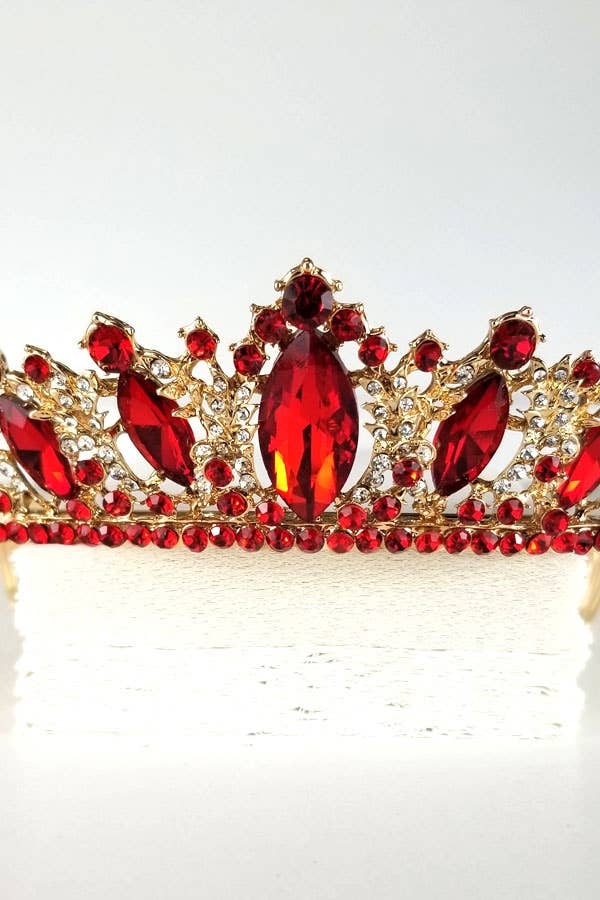 One Size Fits All Metal Tiara With Jewels HT882-