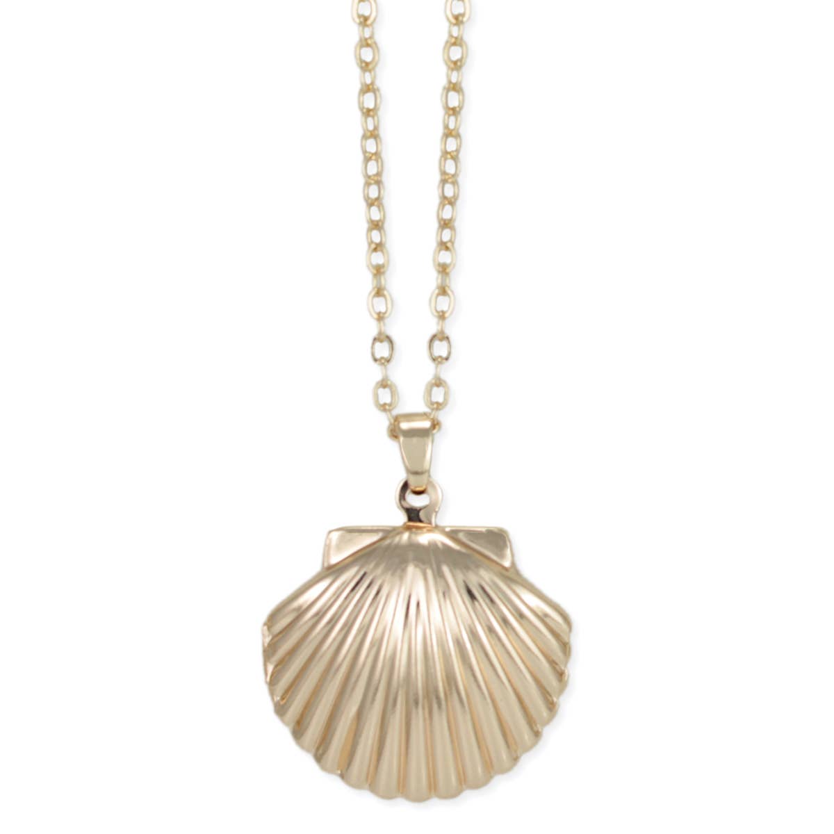 Ocean Memories Gold Shell Locket Necklace