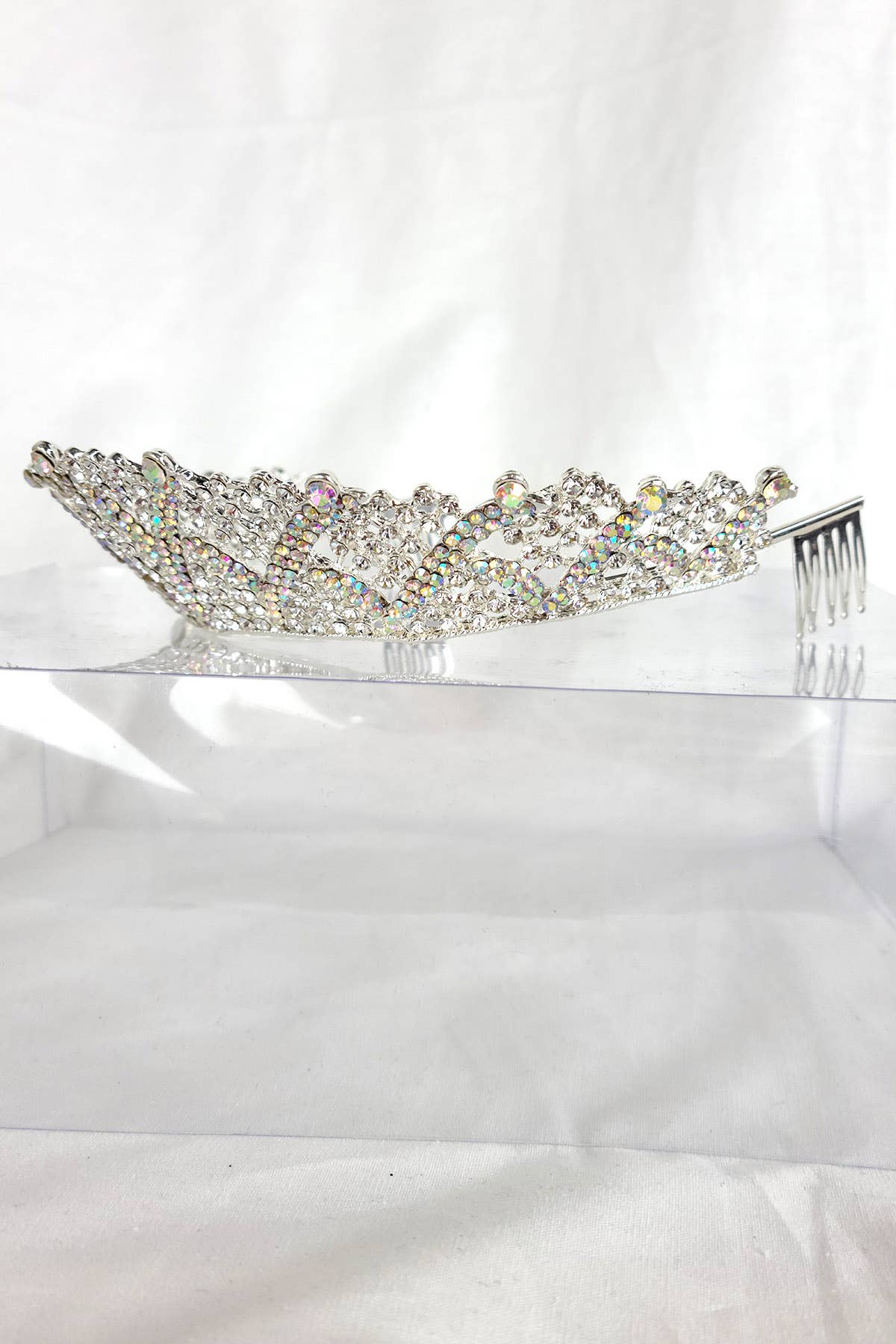 One Size Fits All Metal Tiara With Jewels HT883-