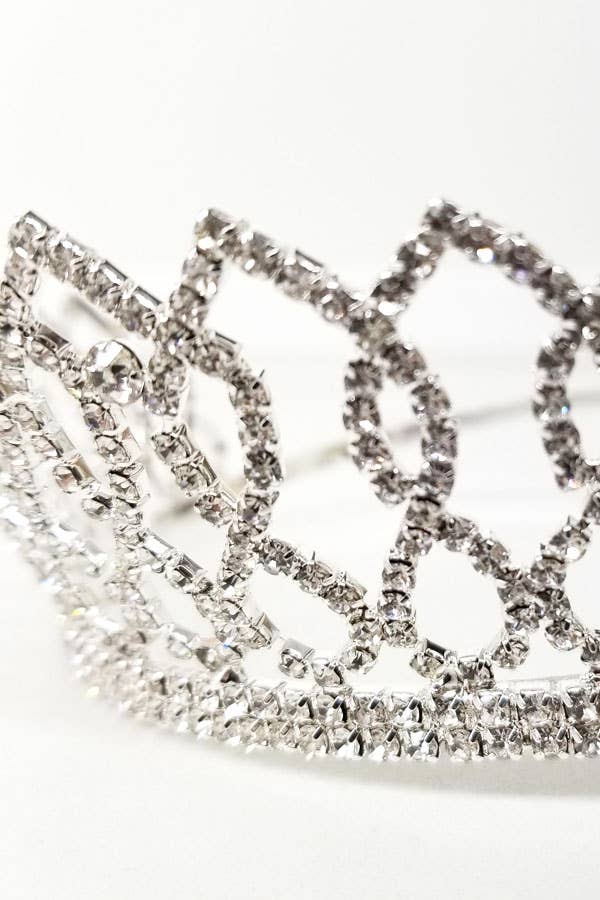 One Size Fits All Metal Tiara With Jewels JT202-
