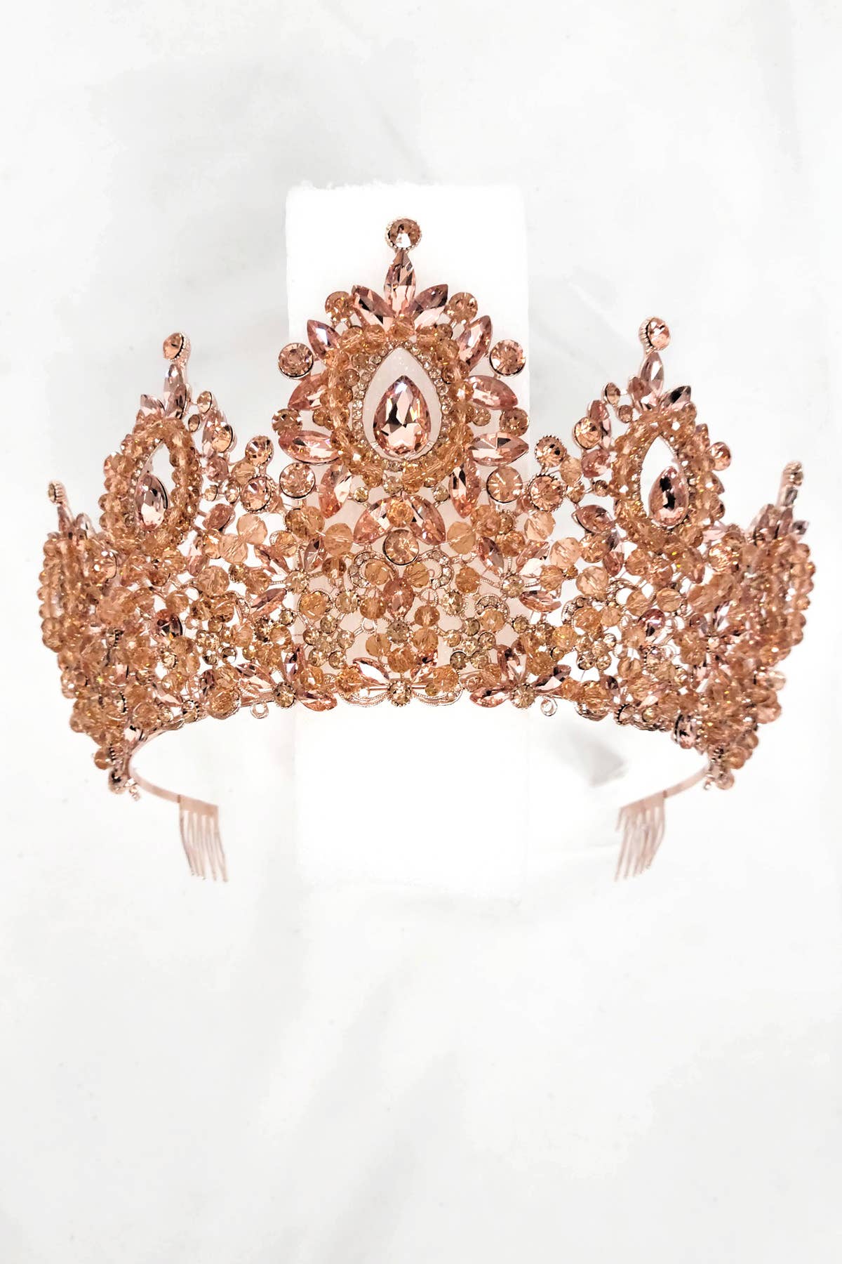 Metal tiara with jewel rhinestones HT962