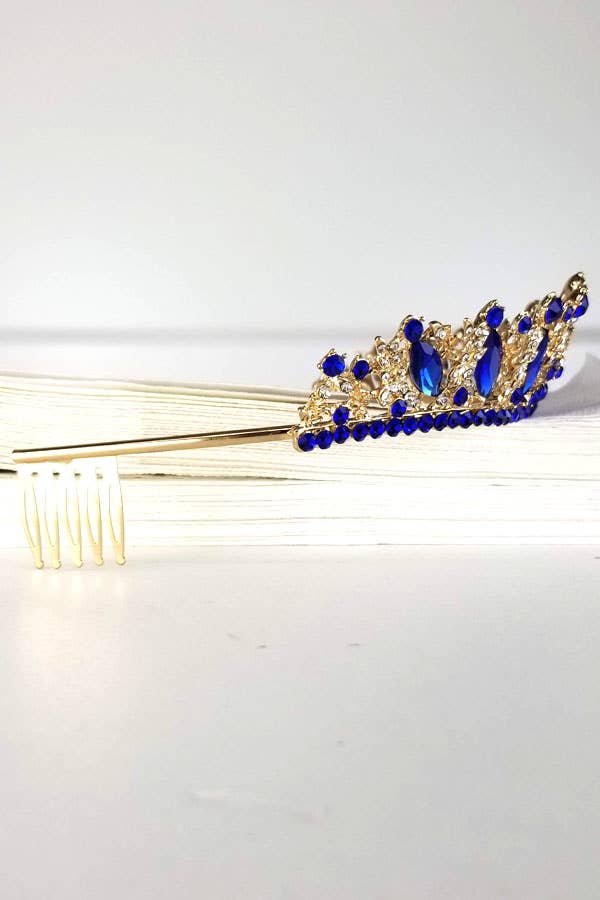One Size Fits All Metal Tiara With Jewels HT882-