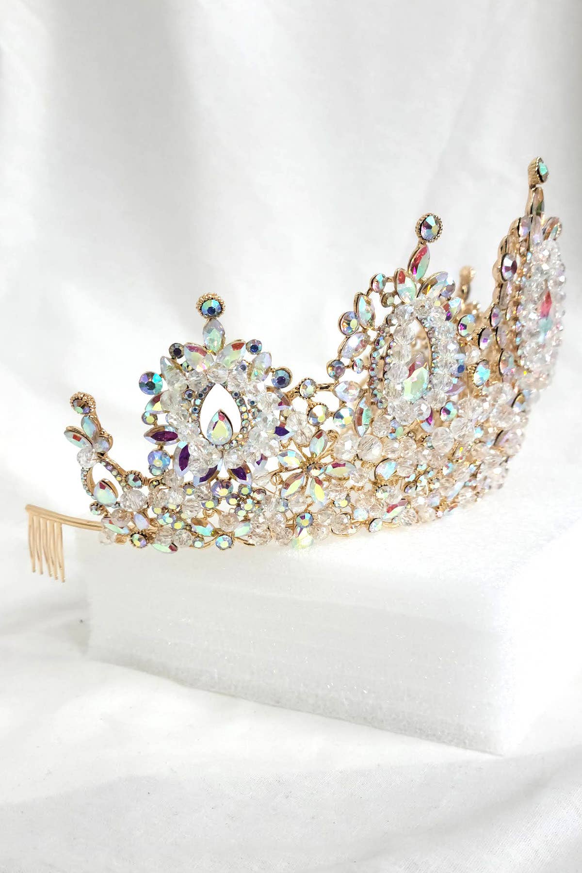 Metal tiara with jewel rhinestones HT962