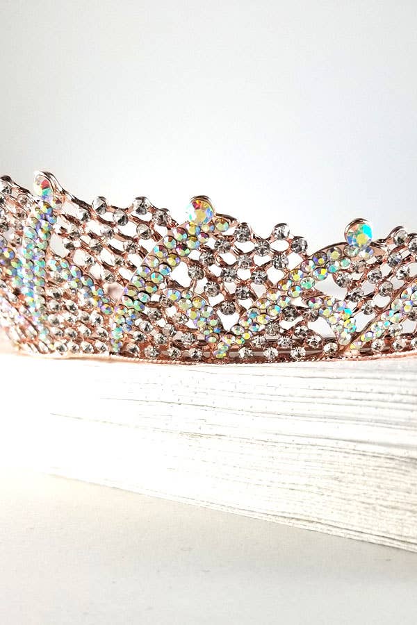 One Size Fits All Metal Tiara With Jewels HT883-