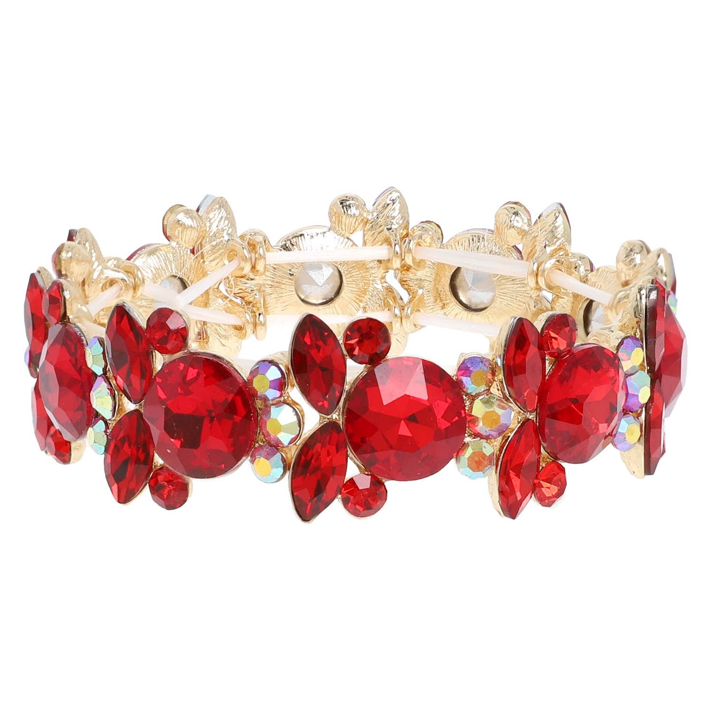 Baroque Crystal Gemstone Cluster Stretch Bracelet