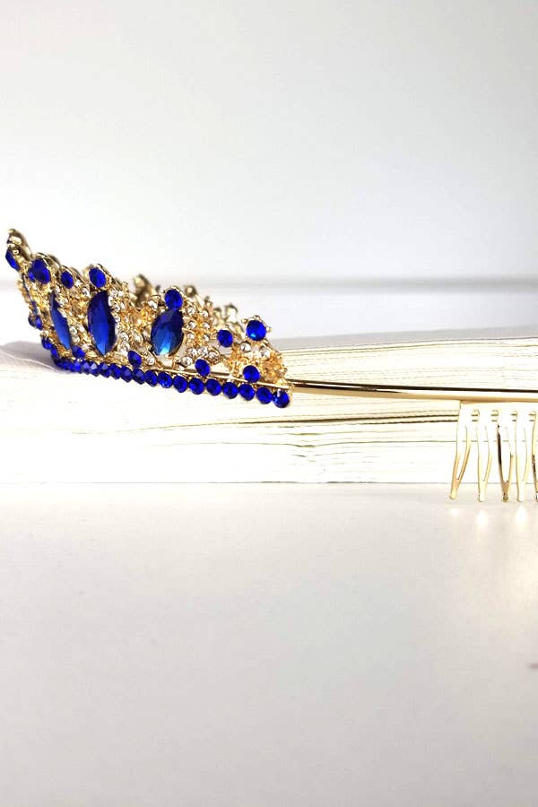 One Size Fits All Metal Tiara With Jewels HT882-