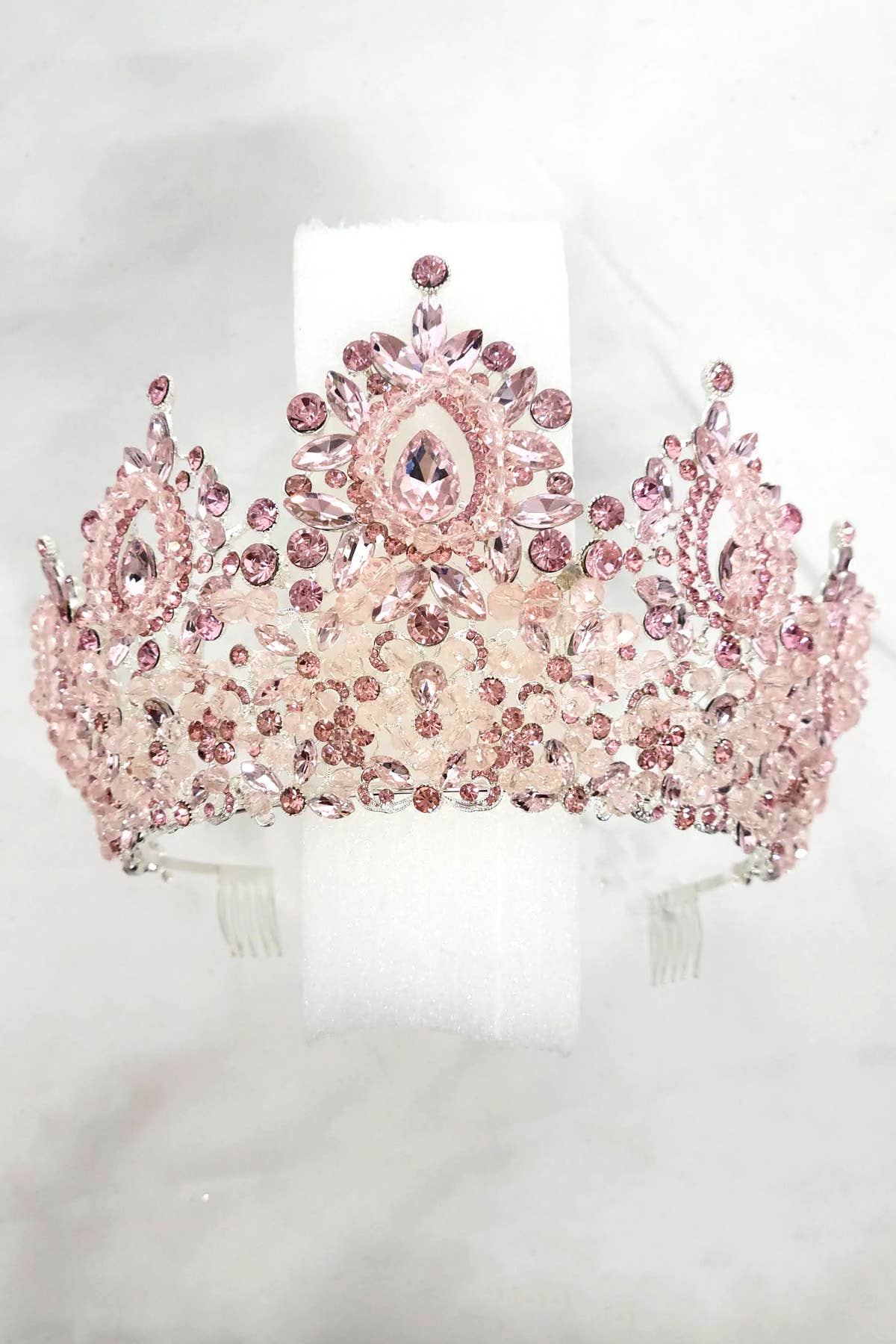 Metal tiara with jewel rhinestones HT962