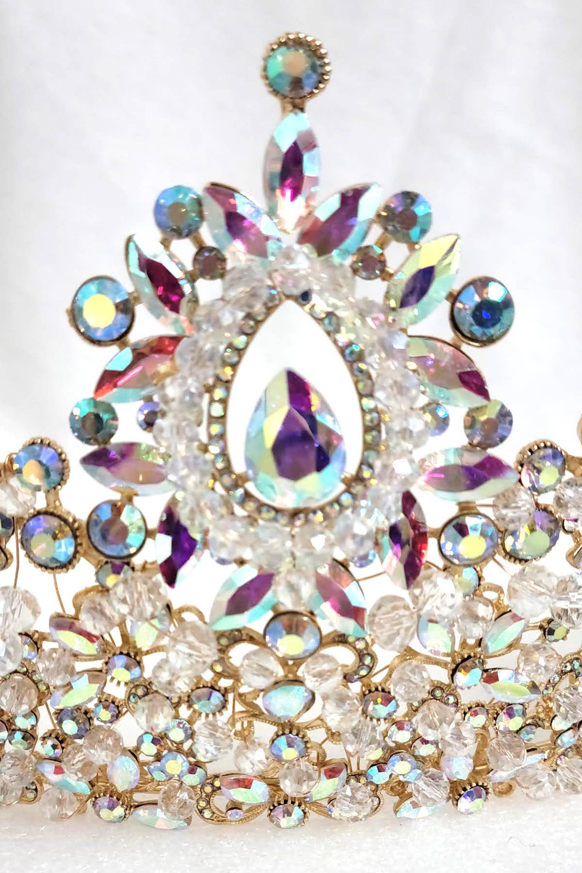 Metal tiara with jewel rhinestones HT962