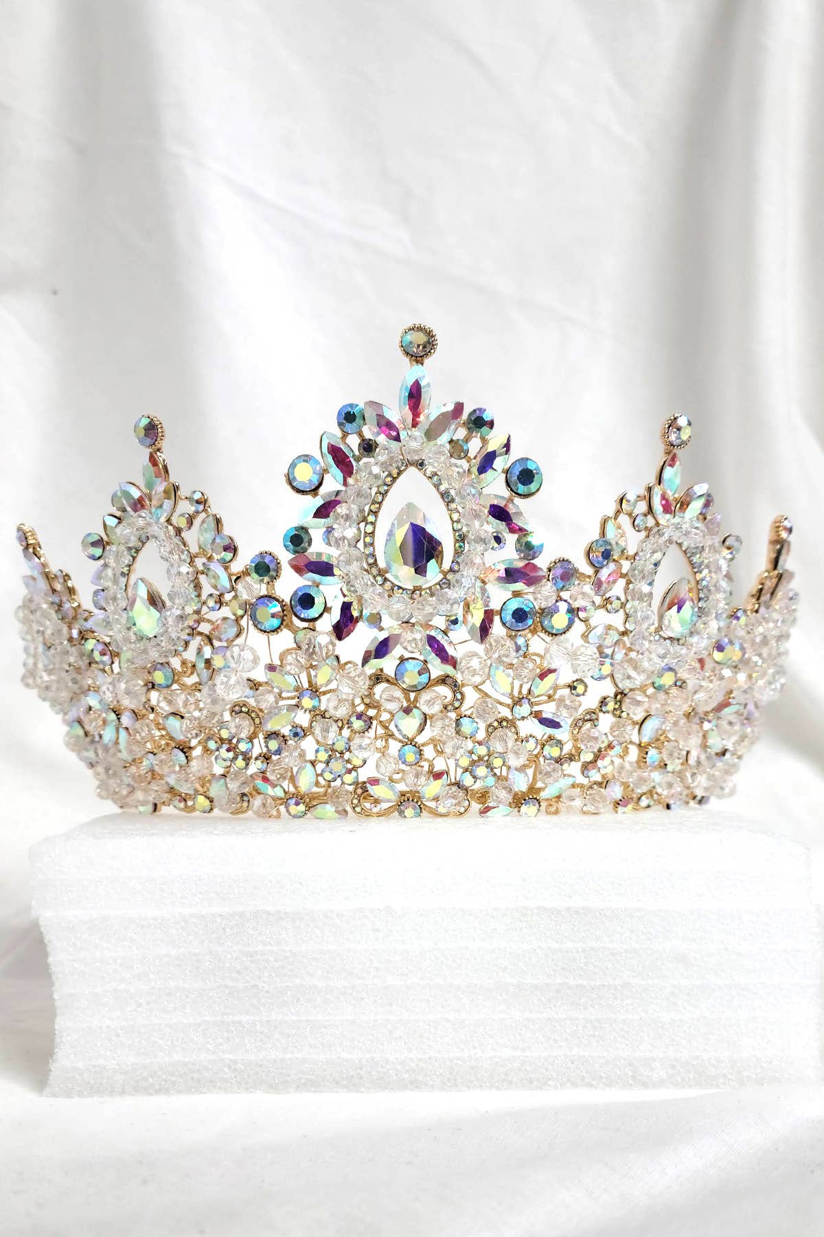 Metal tiara with jewel rhinestones HT962