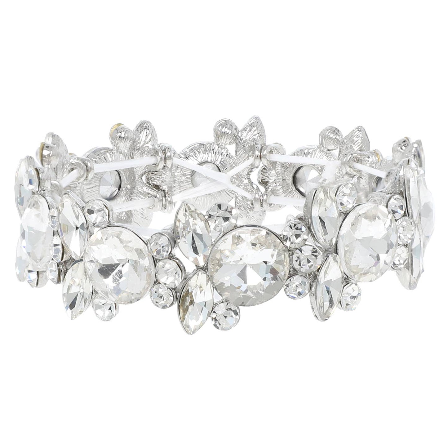 Baroque Crystal Gemstone Cluster Stretch Bracelet
