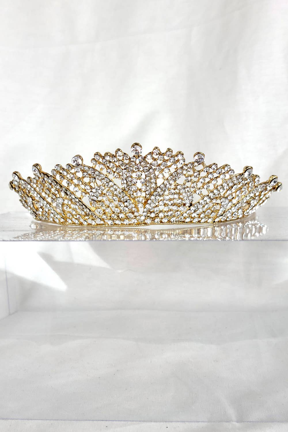 One Size Fits All Metal Tiara With Jewels HT883-