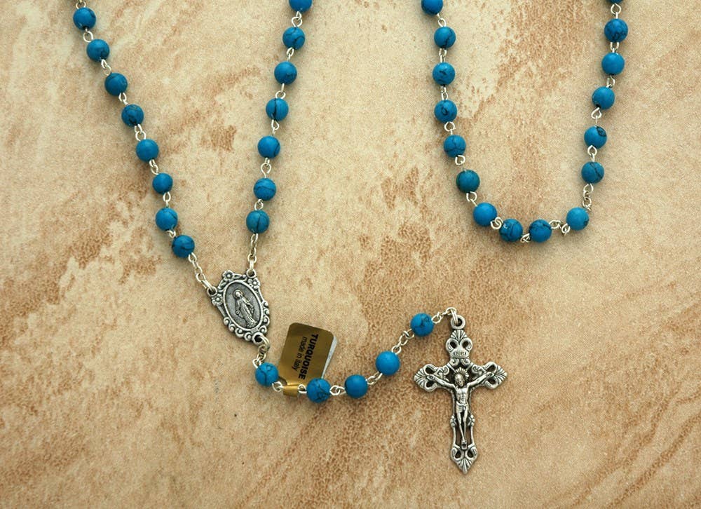 DR1247TQ - Italian Rosary Turquoise