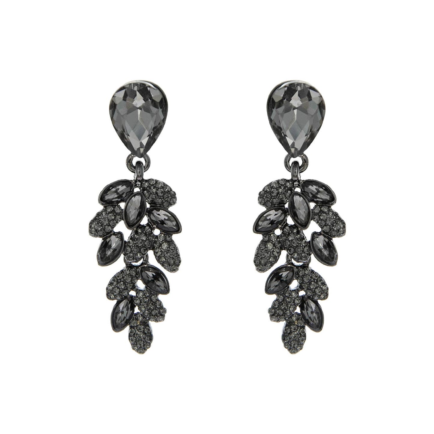 Teardrop Post Multi Rhinestone & Pave Drop Dangle Earrings