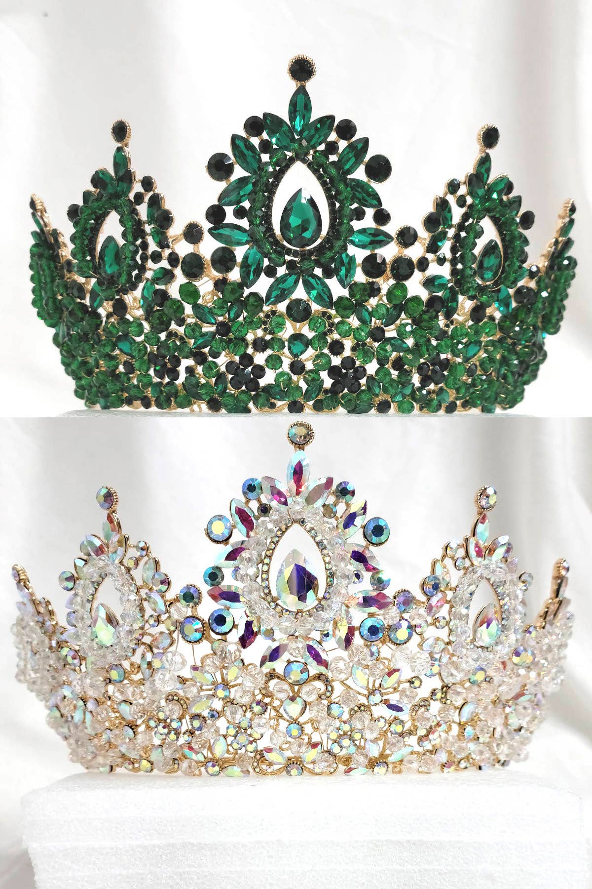 Metal tiara with jewel rhinestones HT962