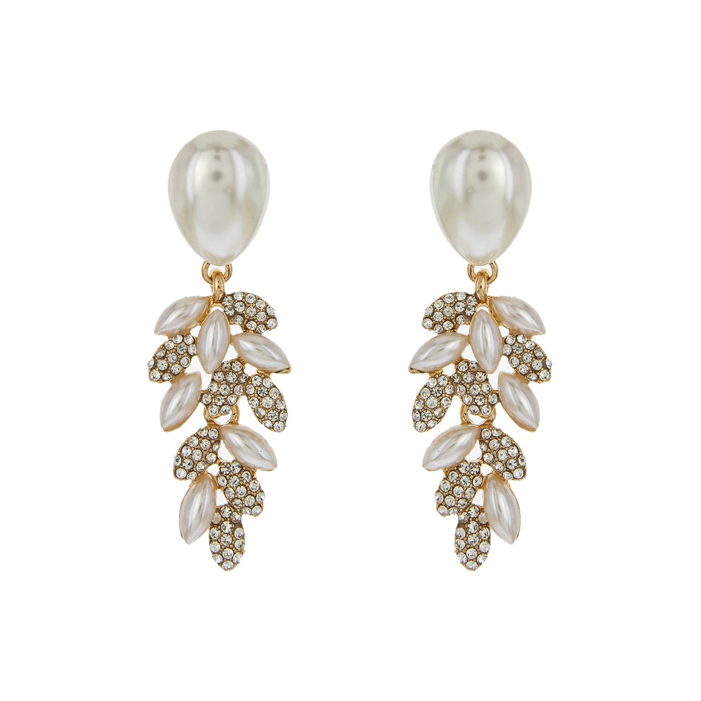 Teardrop Post Multi Rhinestone & Pave Drop Dangle Earrings