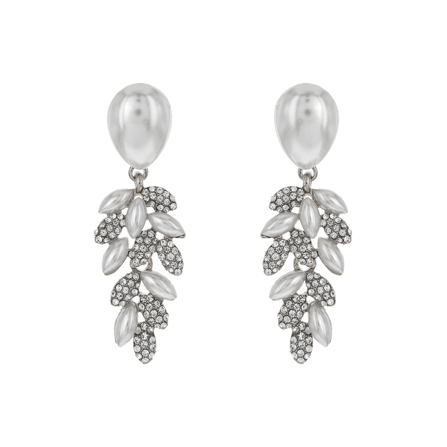 Teardrop Post Multi Rhinestone & Pave Drop Dangle Earrings