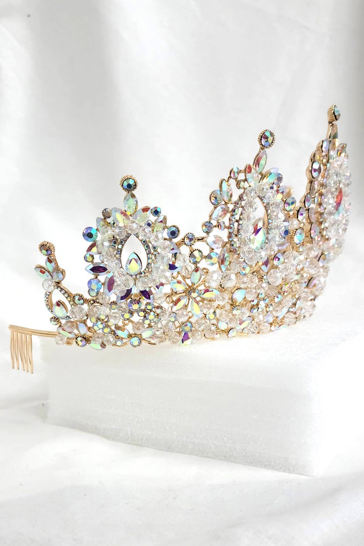 Metal tiara with jewel rhinestones HT962