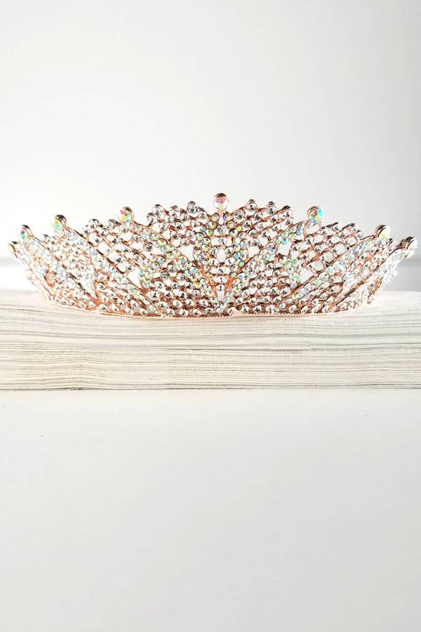 One Size Fits All Metal Tiara With Jewels HT883-
