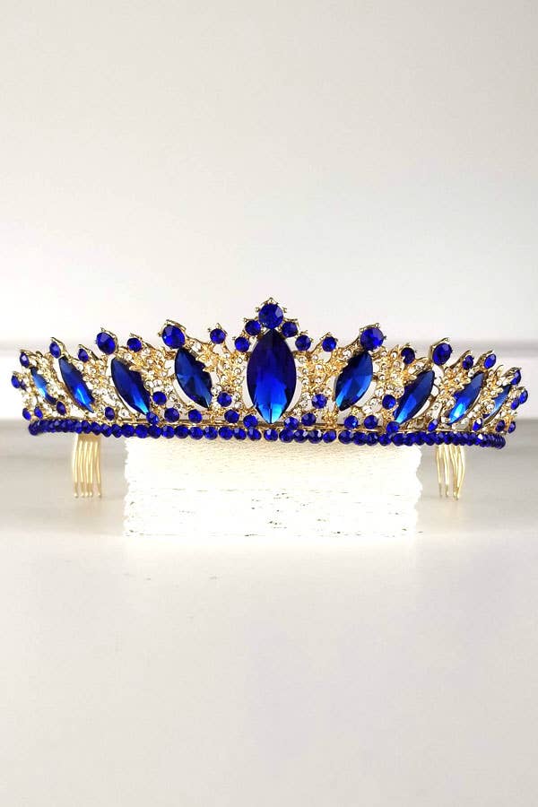 One Size Fits All Metal Tiara With Jewels HT882-