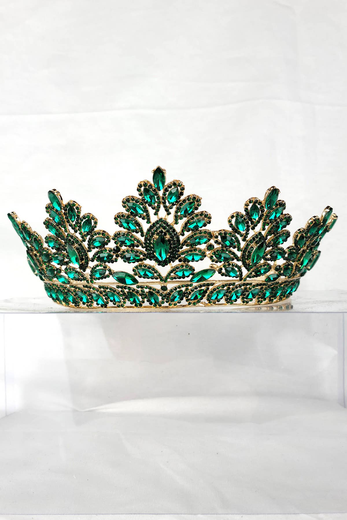 One Size Fits All Metal Tiara With Rhinestones. HT937