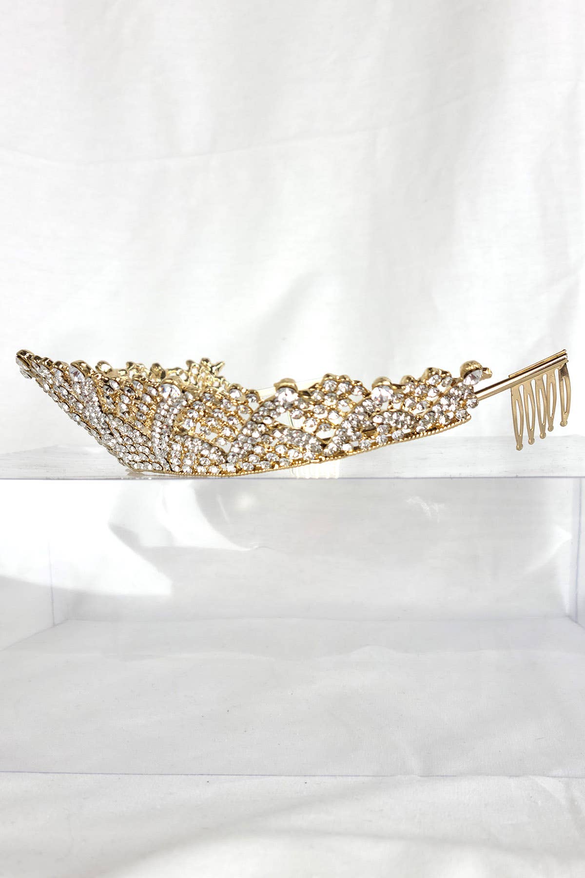 One Size Fits All Metal Tiara With Jewels HT883-