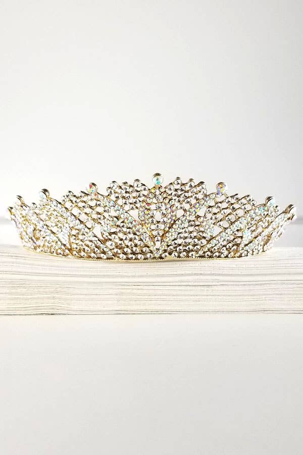 One Size Fits All Metal Tiara With Jewels HT883-