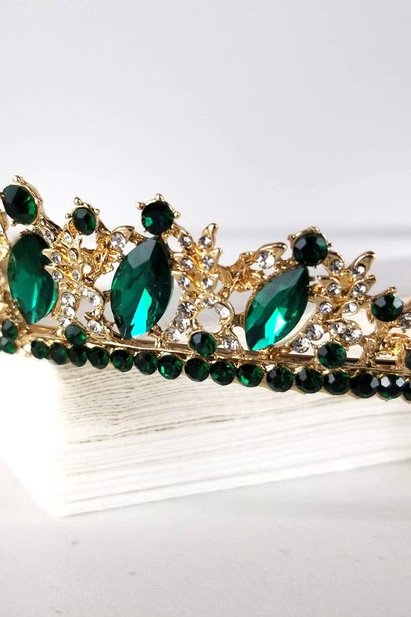 One Size Fits All Metal Tiara With Jewels HT882-