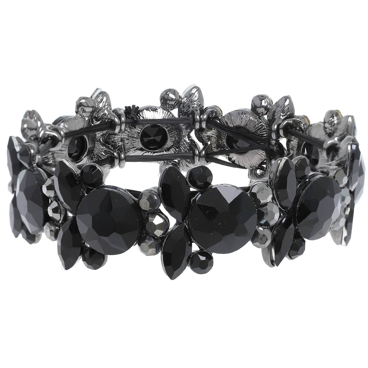 Baroque Crystal Gemstone Cluster Stretch Bracelet