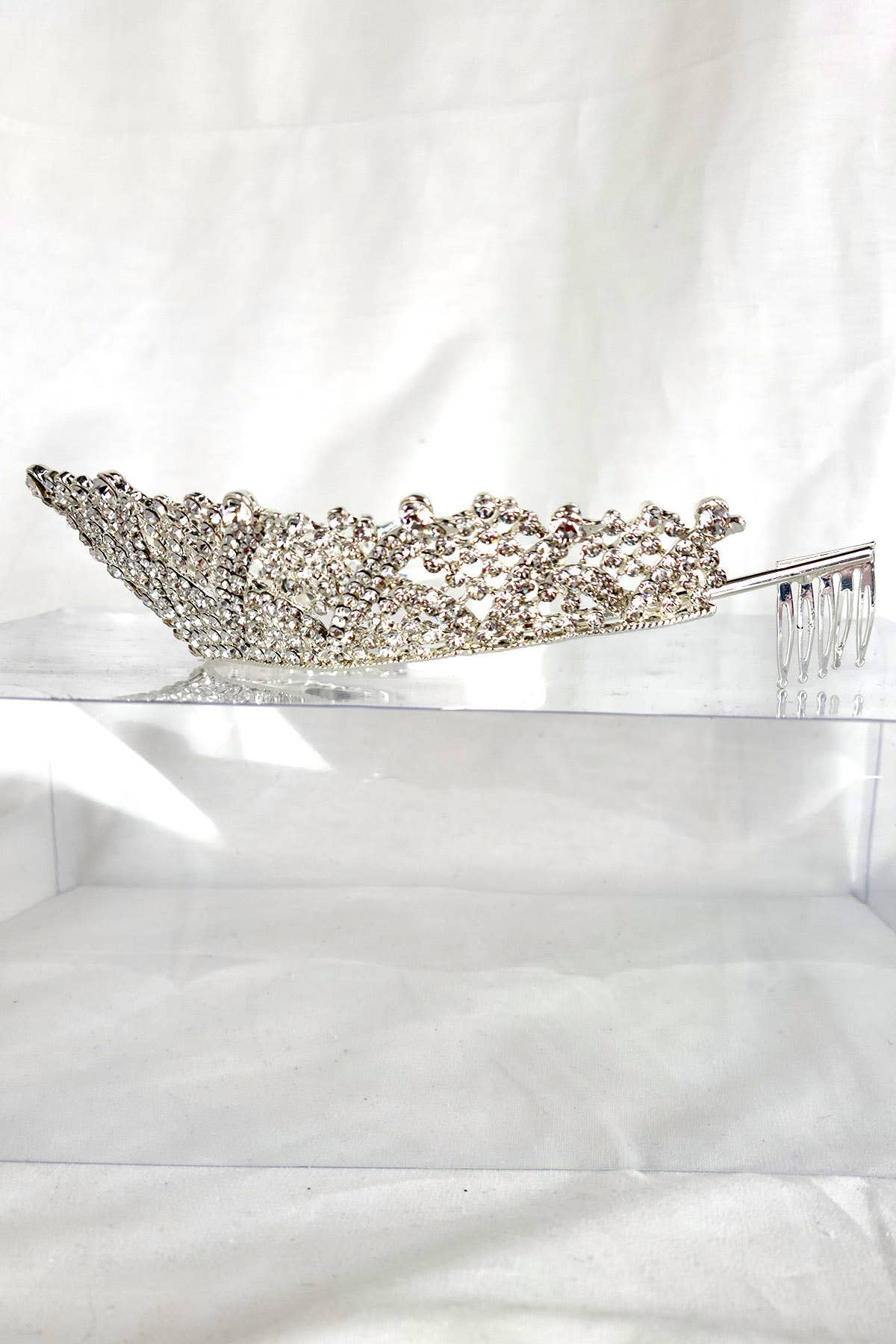 One Size Fits All Metal Tiara With Jewels HT883-