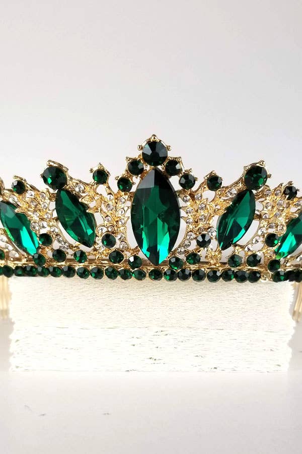 One Size Fits All Metal Tiara With Jewels HT882-