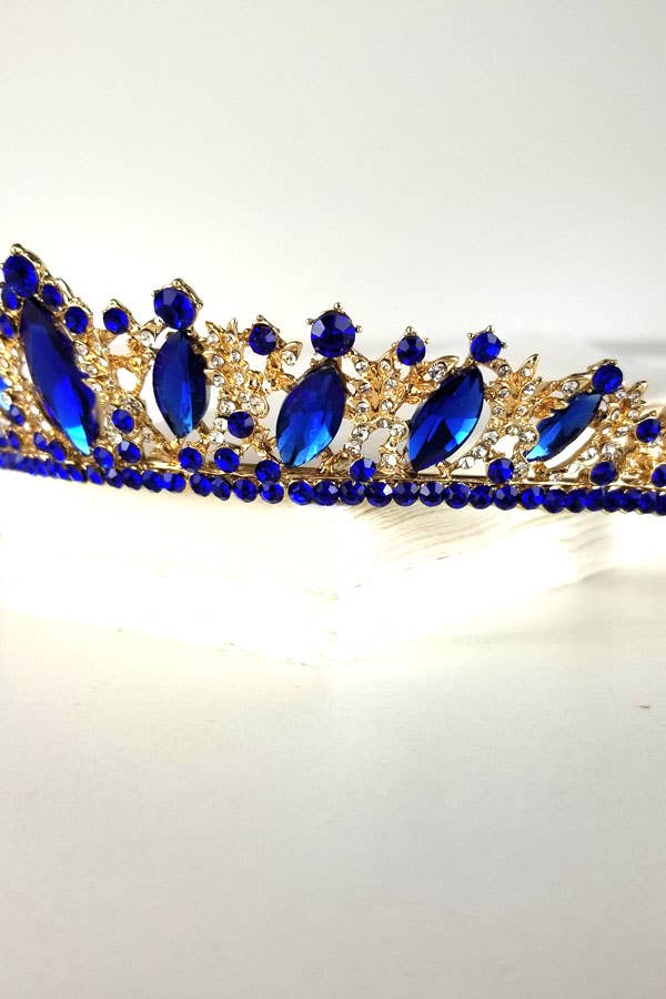 One Size Fits All Metal Tiara With Jewels HT882-