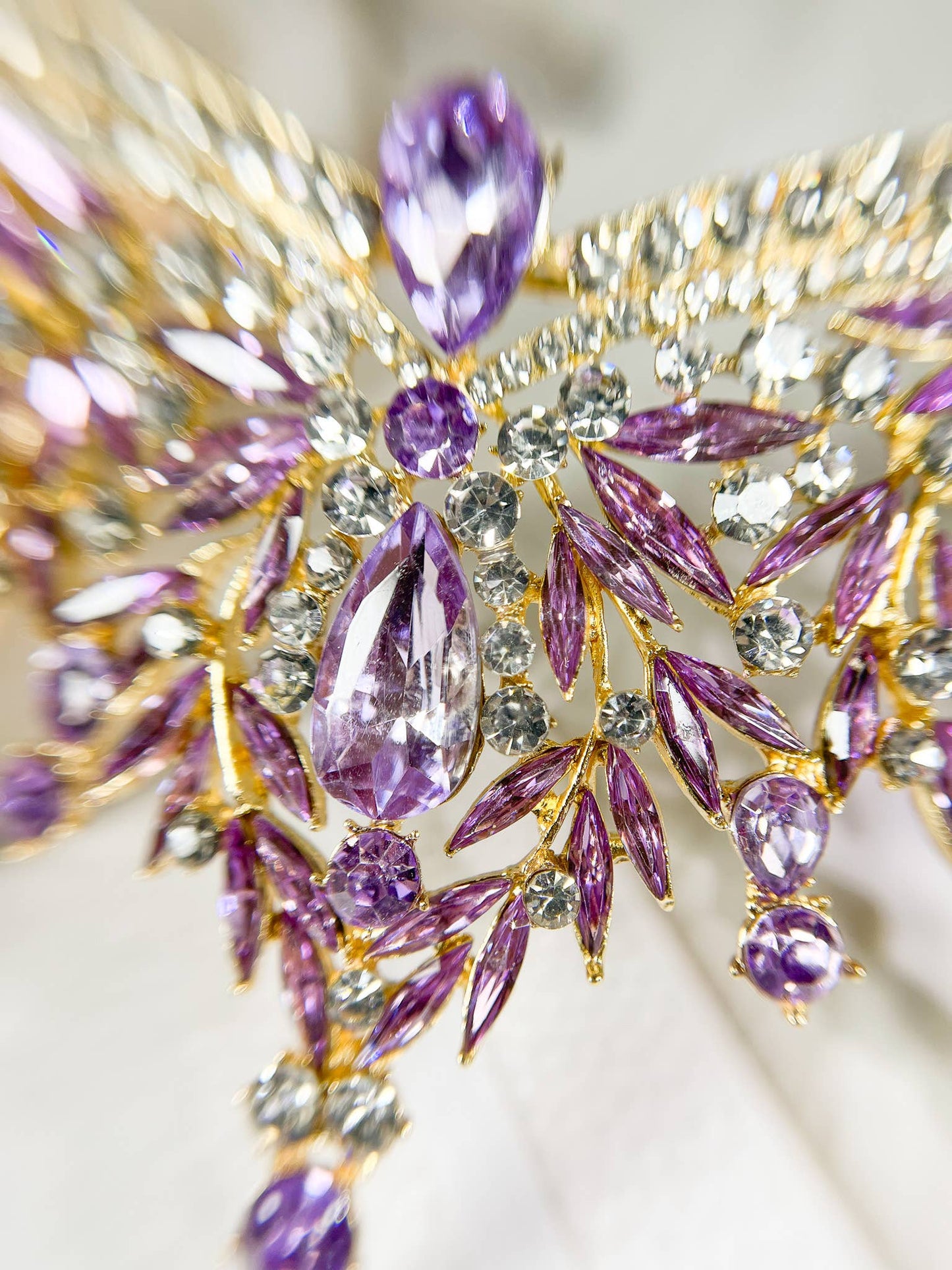Purple tiara, Lavender crown, Victorian tiara, Crystal crown