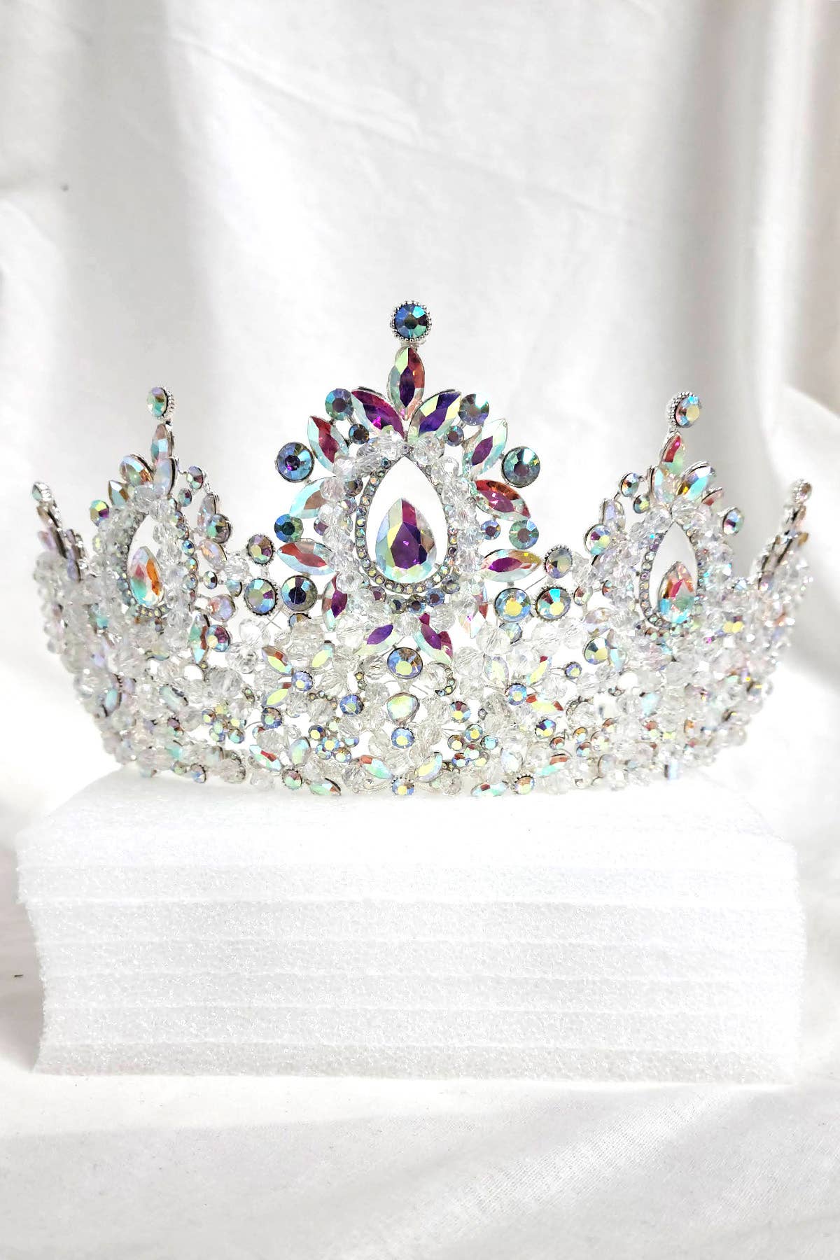 Metal tiara with jewel rhinestones HT962
