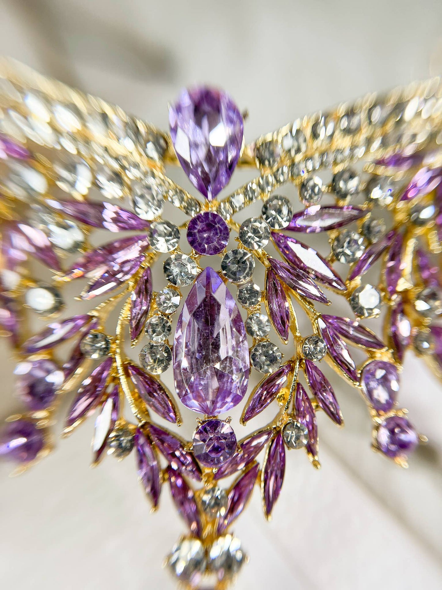 Purple tiara, Lavender crown, Victorian tiara, Crystal crown