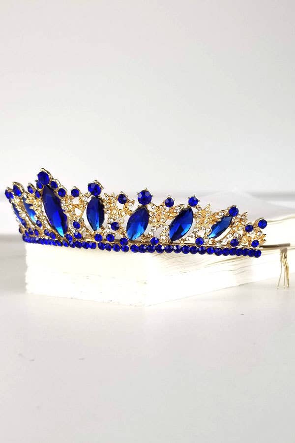 One Size Fits All Metal Tiara With Jewels HT882-
