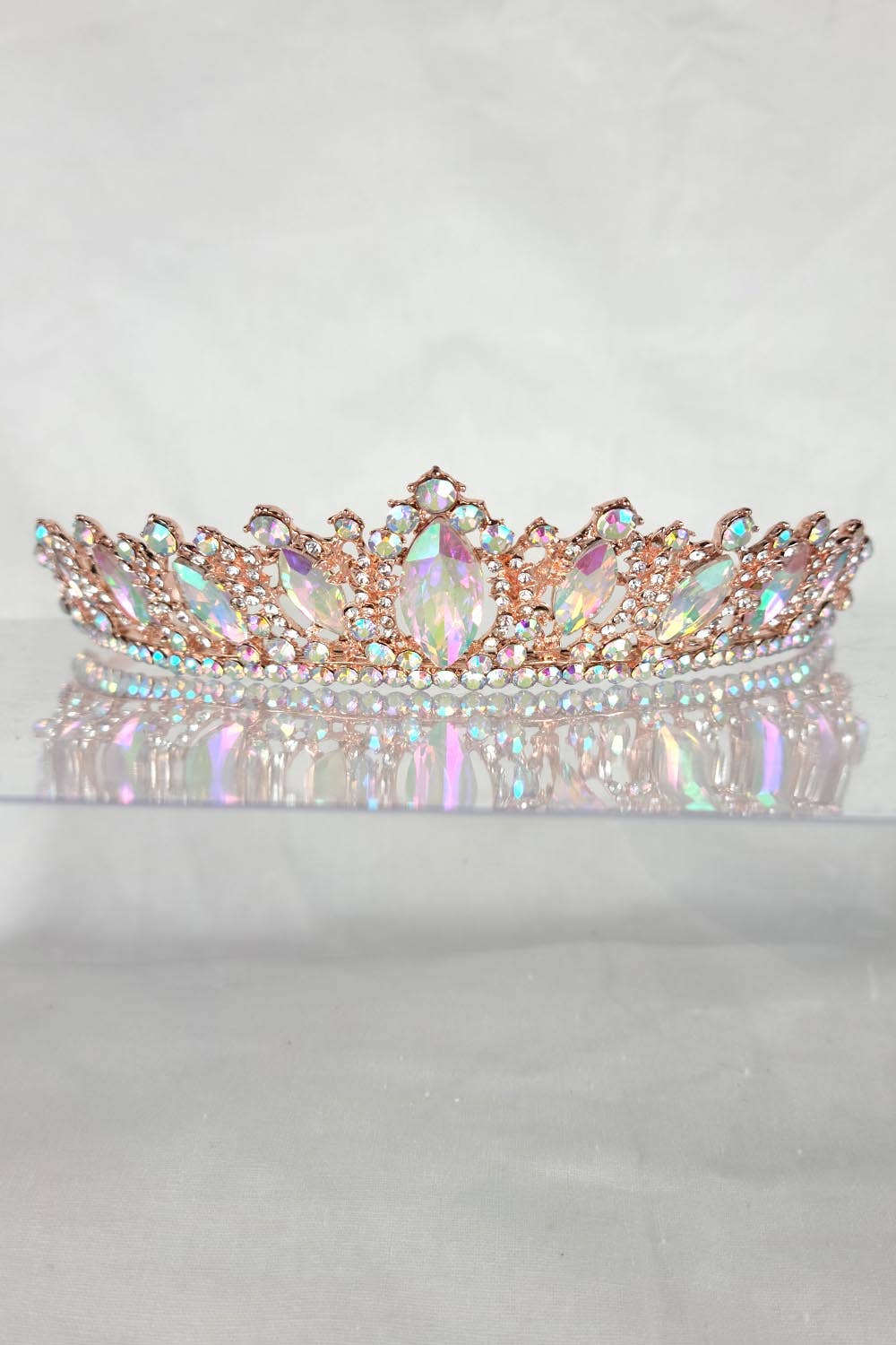 One Size Fits All Metal Tiara With Jewels HT882-