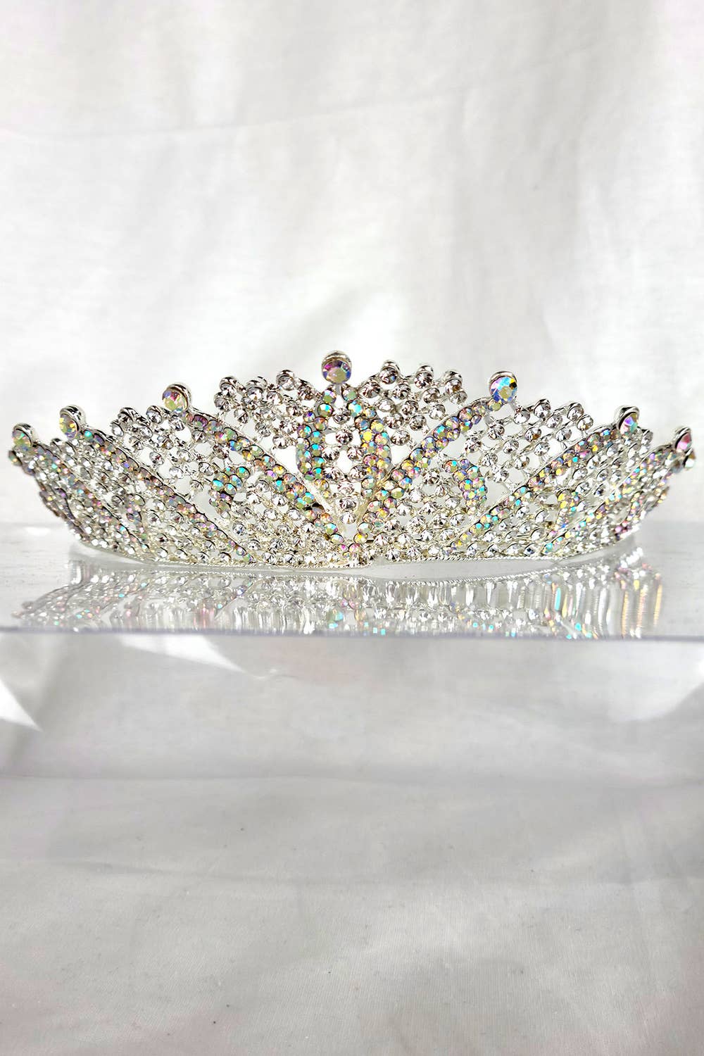 One Size Fits All Metal Tiara With Jewels HT883-