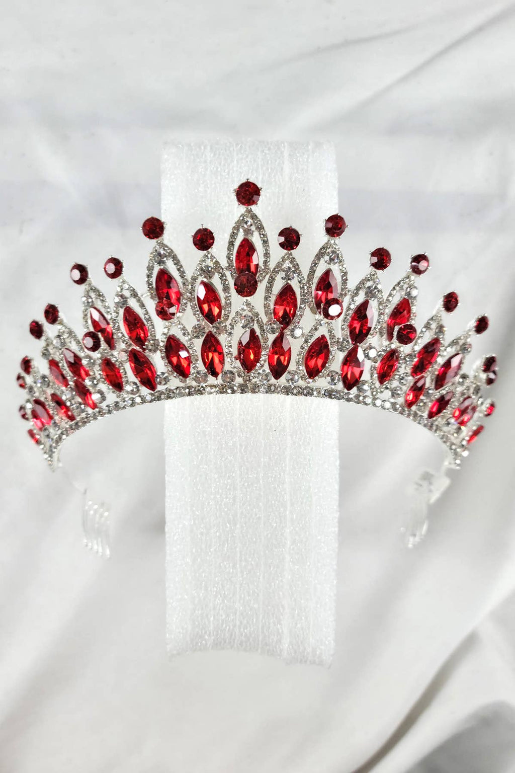 CR 158 HT974 Tiara with navy blue jewel rhinestones