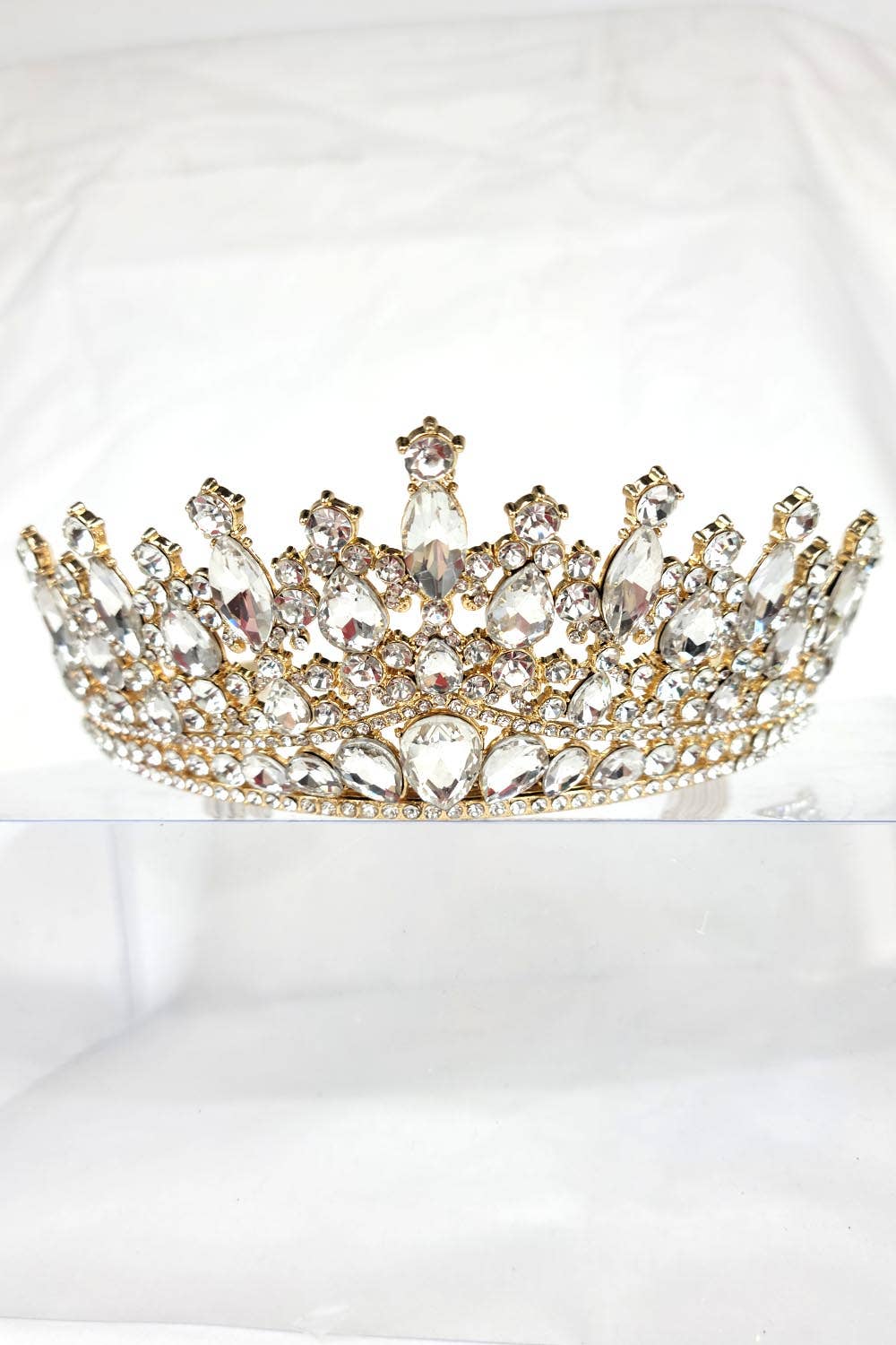 Gold/Crystal Tiara With Jewels - CR137