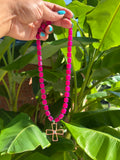 Pink Quartz Tube necklace