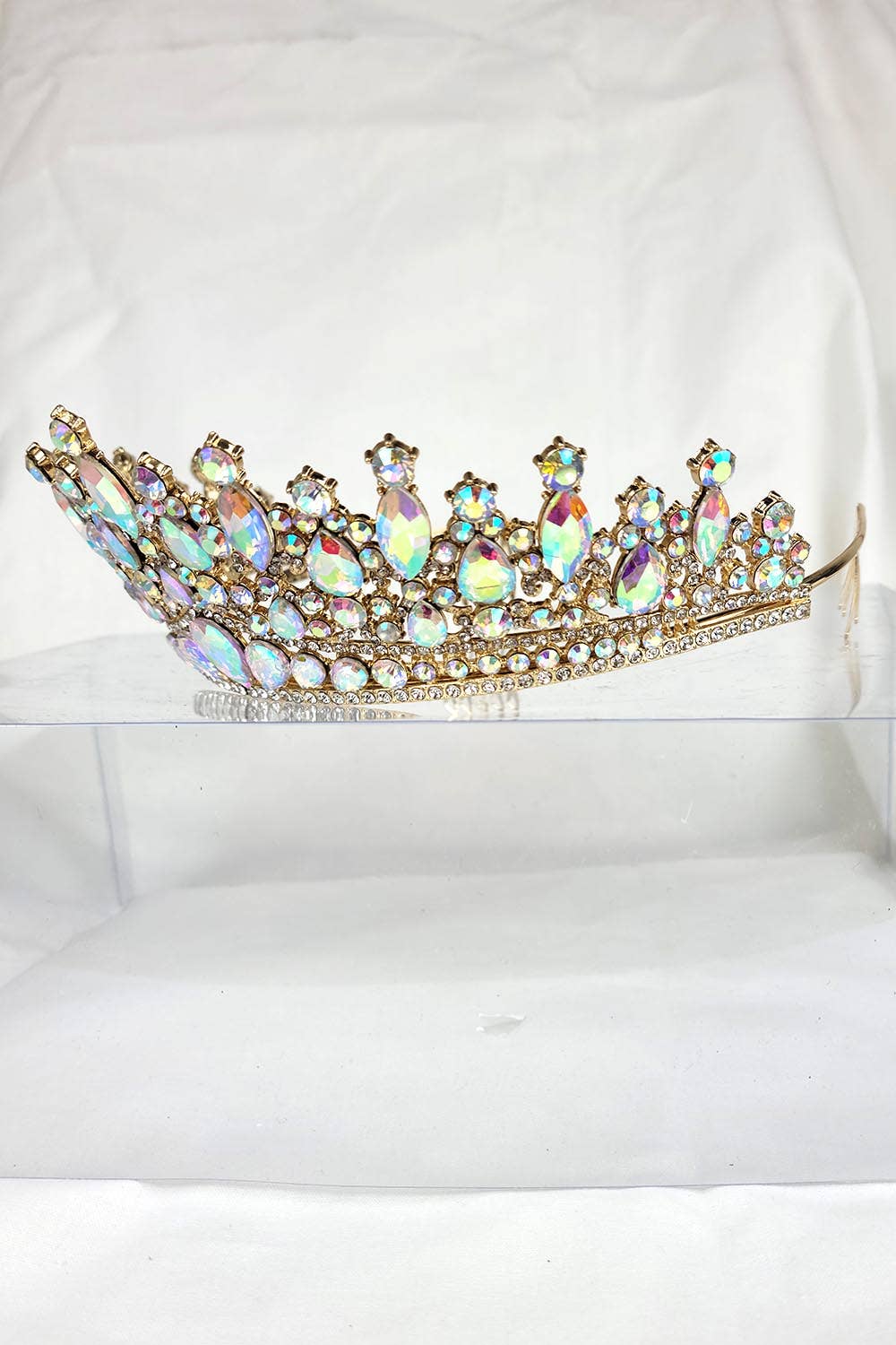 Gold/Crystal Tiara With Jewels - CR137
