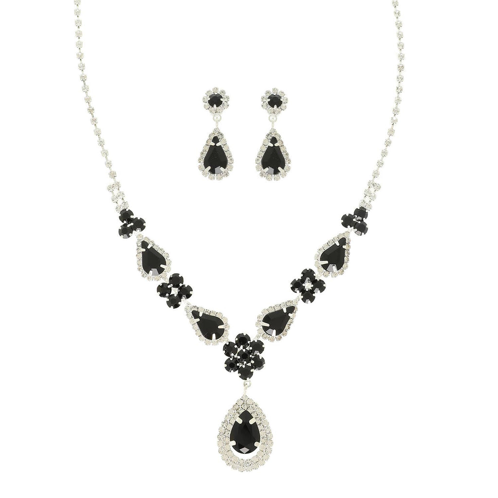 Teardrop Crystal Statement Necklace Set