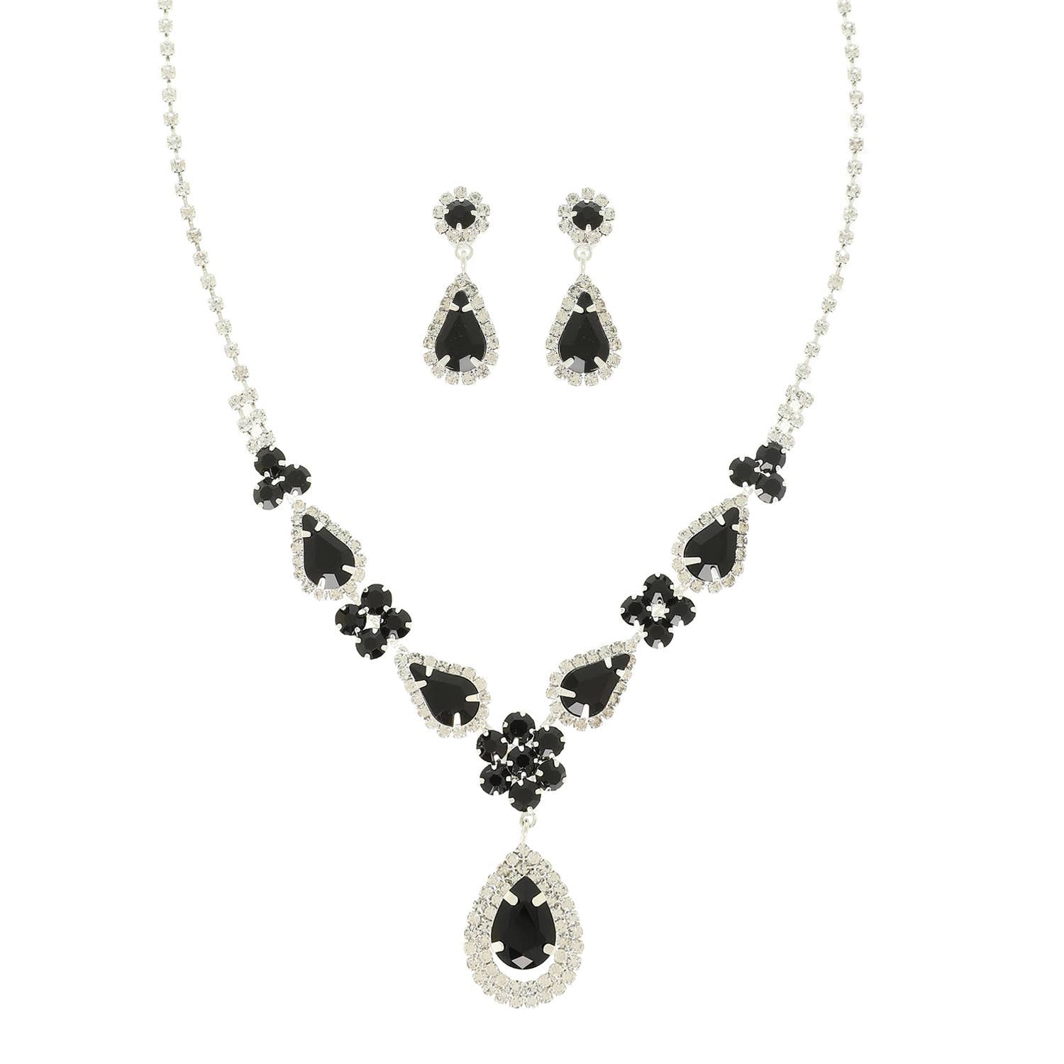 Teardrop Crystal Statement Necklace Set