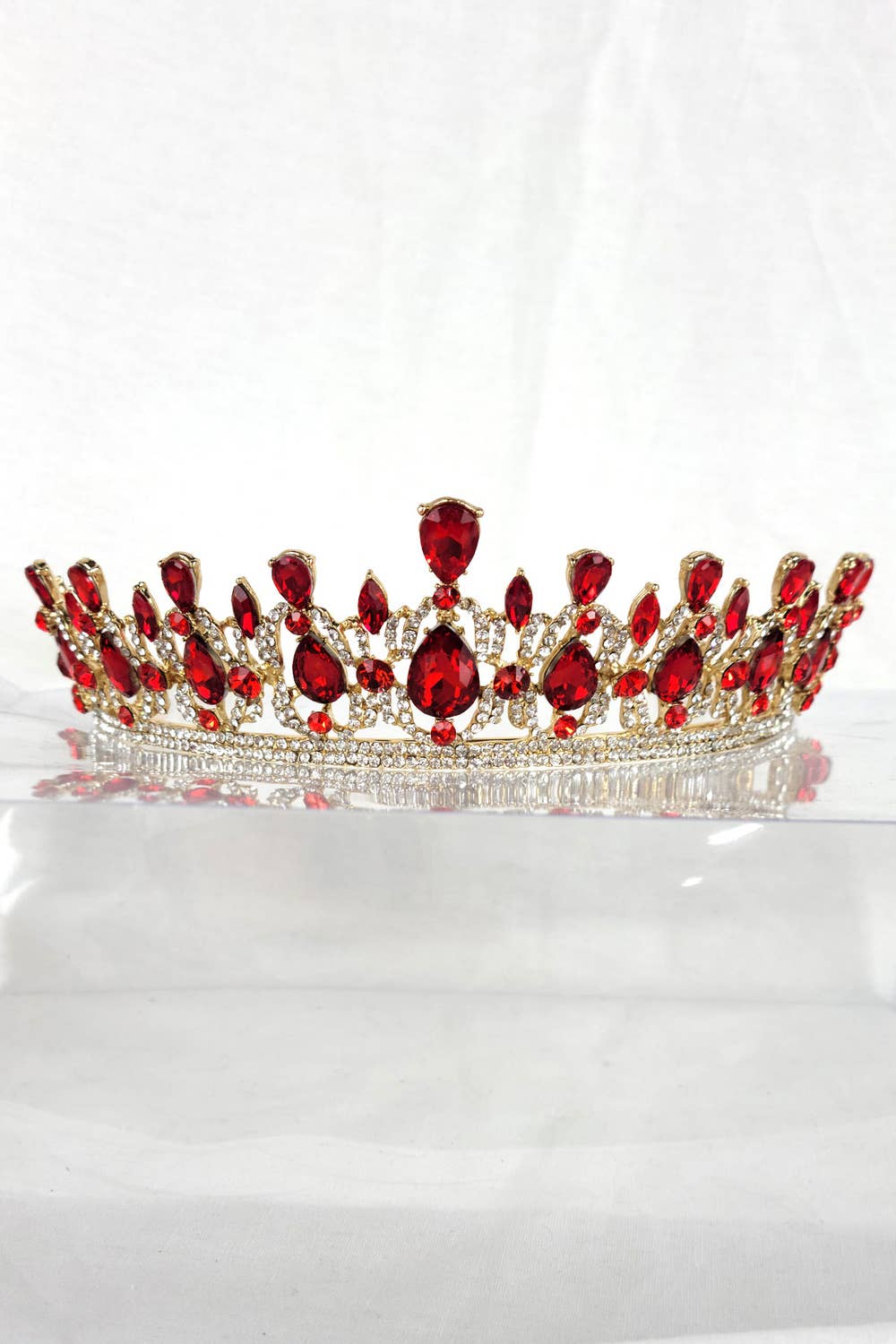 CR 165 HT939 Metal Tiara With Jewel Rhinestones.