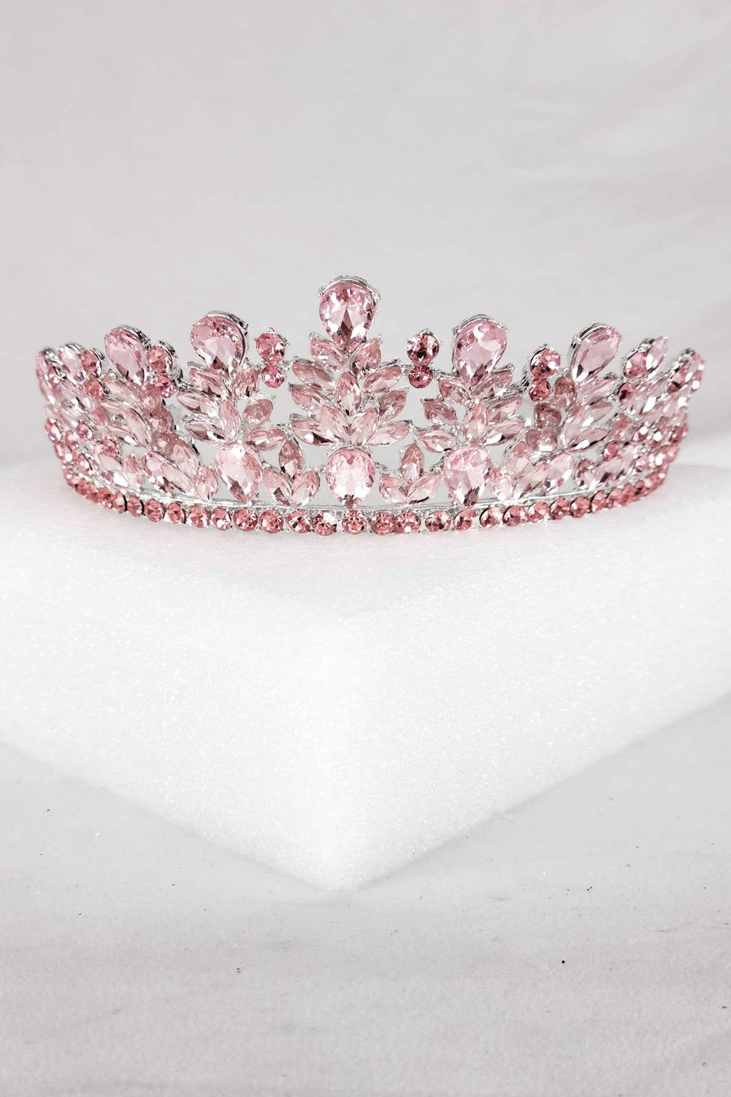 CR 163 HT971 Metal tiara with jewel rhinestones Lavender