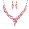 Vine Gemstone Cluster V-Shaped Necklace Set