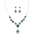 Teardrop Crystal Statement Necklace Set