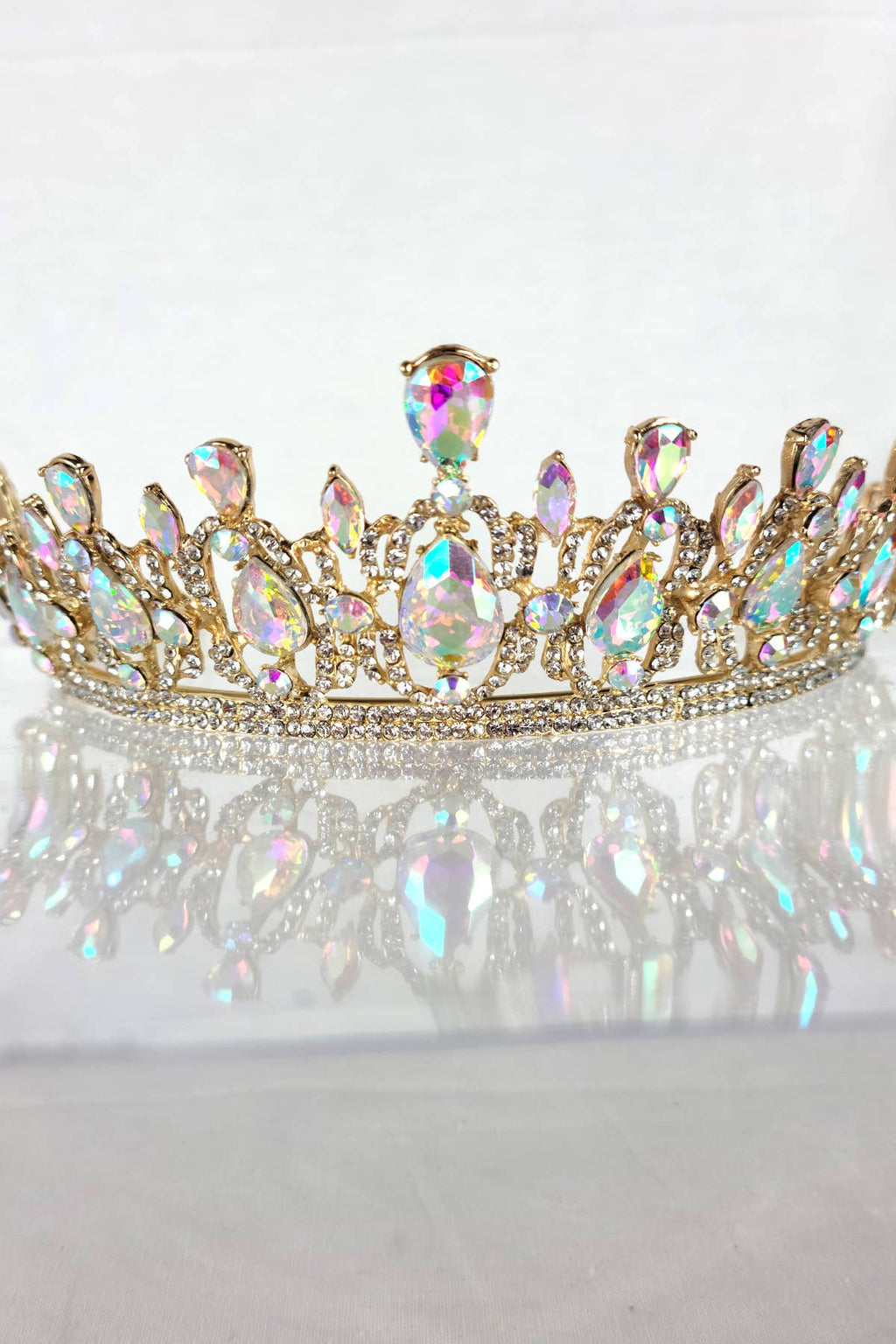 CR 165 HT939 Metal Tiara With Jewel Rhinestones.