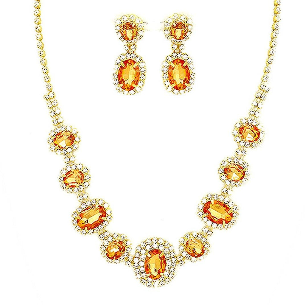 Oval Shape Rhinestone Princess set