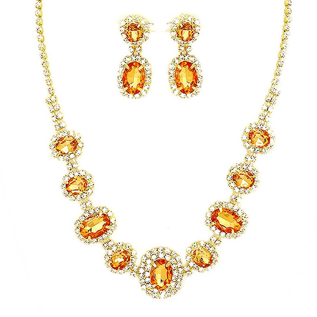 Oval Shape Rhinestone Princess set